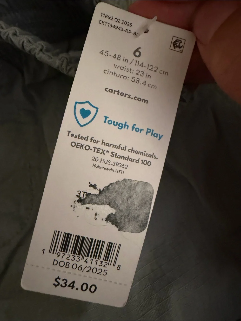 Carter’s Boys 6/6X NWT Gray Cargo Jogger Pants 3-Pair Bundle